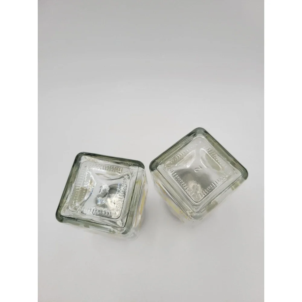Yellow Lemon fruit design Clear Glass Salt And Pepper shakers Set
